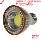 Newest 1pcs PAR20 COB dimmable E27 LED Spot Light 15W par20 Bulb Lamp Warm White/Cool White/Pure White Spot Downlight Lighting