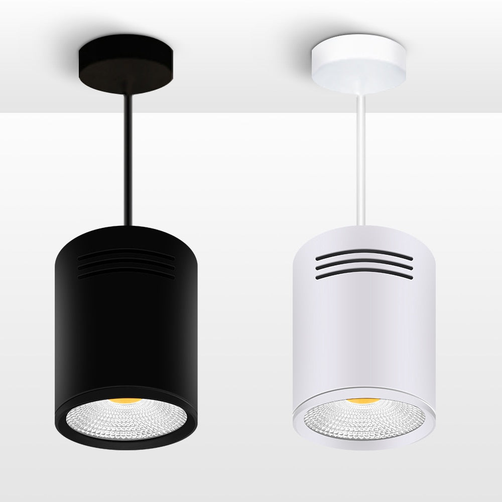 DBF LED Surface Mounted Ceiling Lamp with Wire Hanging 3W/5W/7W/10W/12W/15W White/Black AC85-265V Ceiling Spot Light Home Decor