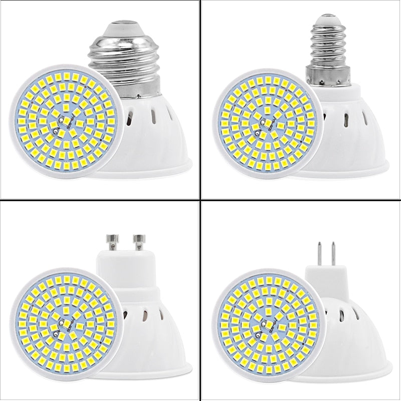 LED Bulb Lamp a da MR16 GU10 E27 E14 Bomb ill as LED Lamp 220V 240V 2835 SMD 48 60 80 LED Spotlight Indoor Light