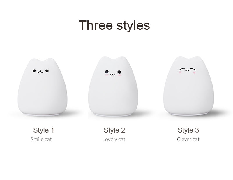 Dream Cute Cat 7 Colourful LED Night Lamp Decorate Desk Light Battery Holiday Creative Rechargable Bulb for Baby Bedroom