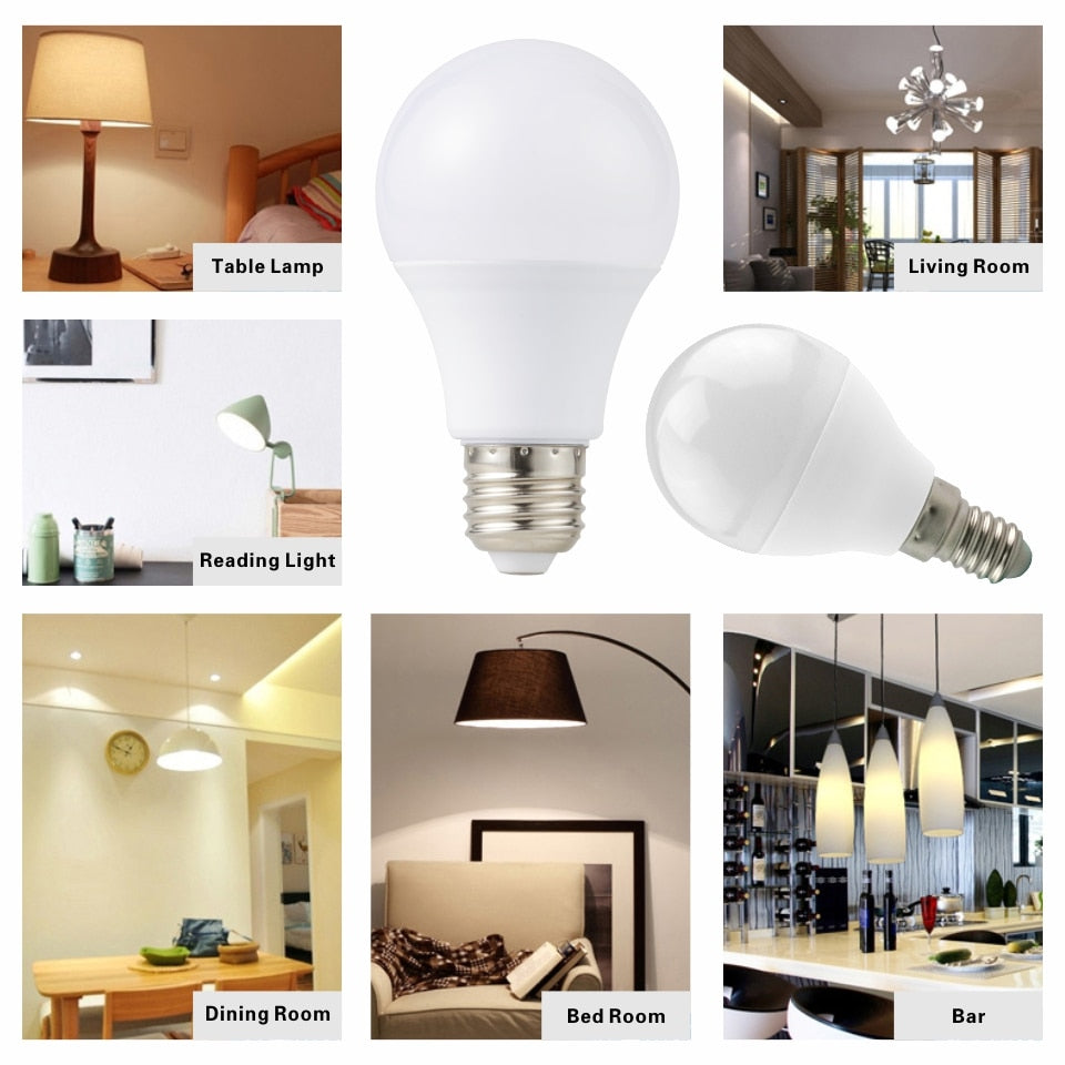 LED E27 E14 Bulb Light 3W 6W 9W 12W 15W 18W 20W Real Power Light Bulbs AC 220V 230V 240V Spotlight Lampada LED Bombillas Lamp