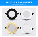 LED Downlight 220V 6W Round Recessed Lamp IP65 Waterproof Antifogging CRI>80 High Quality LED Down Light.