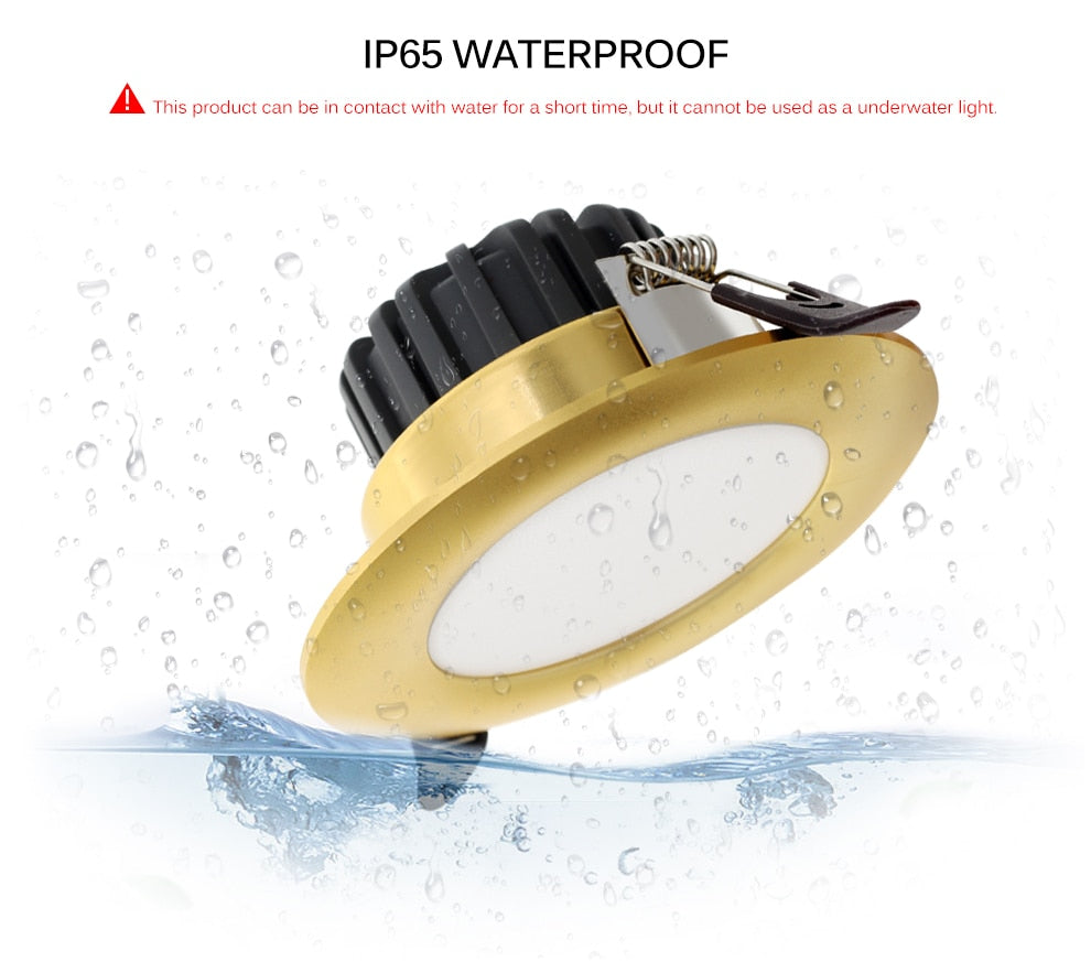 LED Downlight 220V 6W Round Recessed Lamp IP65 Waterproof Antifogging CRI>80 High Quality LED Down Light.