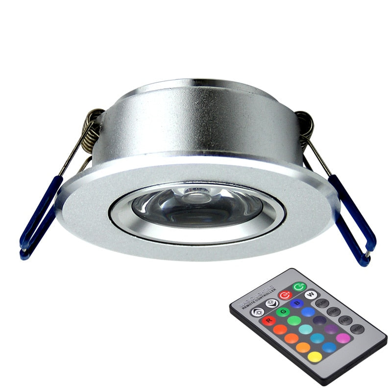 LED Ceiling Lamp Down Lights 3W RGB With Remote Recessed light Bulbs AC220V Downlight Birthday party Colorful lights