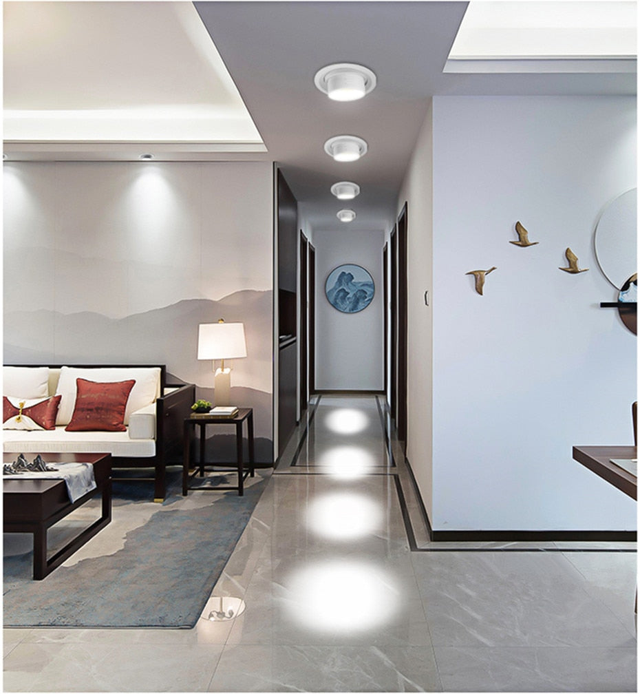 DBF Beam Angle Adjustable 15/45/60 Degrees Recessed LED Downlight 5W 10W 15W Dimmable LED Ceiling Spot Light AC90-265V 3000K