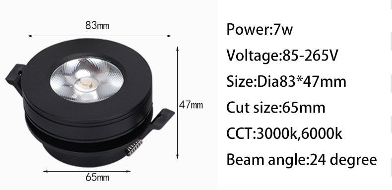 Super Bright 220V Led downlight COB Spot Light 3w 5w 7w 10w recessed Lights Bulbs Indoor Lighting warm white /cold white