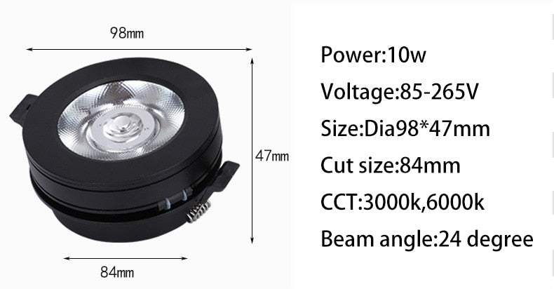 Super Bright 220V Led downlight COB Spot Light 3w 5w 7w 10w recessed Lights Bulbs Indoor Lighting warm white /cold white