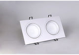 LED Dimmable Square cob Downlight COB 7W 9W/12W 2X7W/2X9W/2X12W LED Spot light decoration Ceiling Lamp AC 110V 220V white body