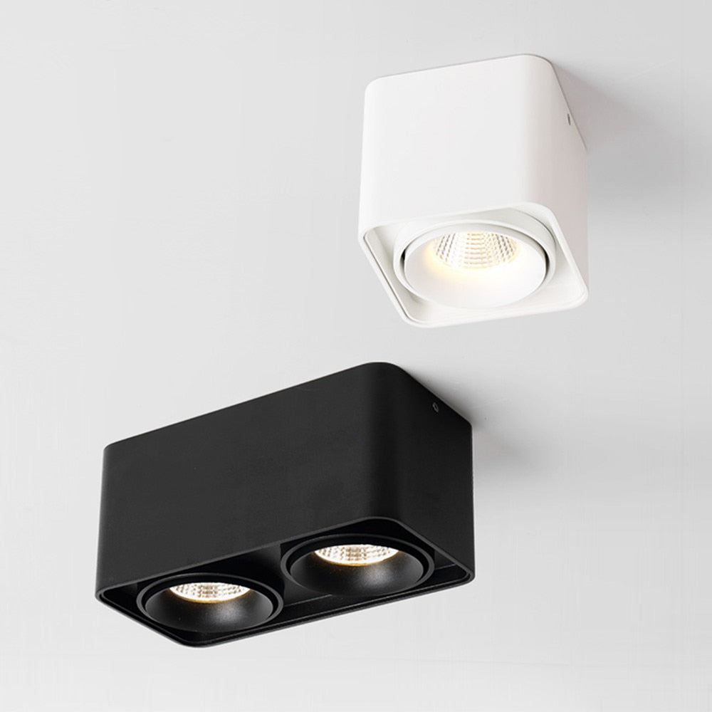 DBF Square COB LED Dimmable Downlights 10W 12W 20W 24W Surface Mounted LED Ceiling Lamps Spot Light LED Downlights AC85V-265V