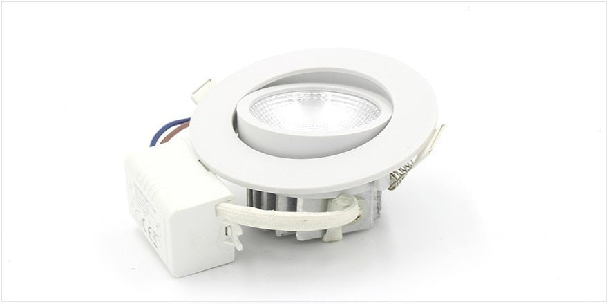 LEDIARY Super Bright LED Downlights Round/Square 75mm Cut Hole Recessed COB Real 5W Angle Adjustable 100-240V Ceiling Spot Lamp