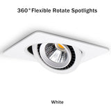 LED Spot Light Ceiling Downlight Dimmable 18W 15W 10W 7W 360 Degree Rotation Square Ceiling Recessed Lamp Natural White