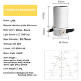 DBF Foldable LED Ceiling Recessed Light 7W 12W LED Spot Lights Living room TV background wall Aisle Ceiling COB Downlight