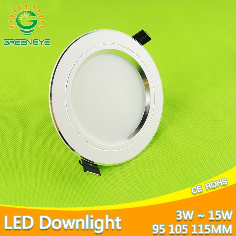 LED Downlight Silver White Frosted Surface 3w 5w 7w 9w 12w 15w AC 220v 110v Round Recessed Ceiling Down Light Indoor Lighting