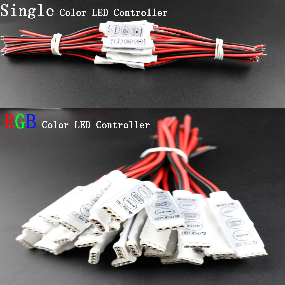 12V Mini 3 Keys Single RGB Color LED Controller Brightness Dimmer for led 3528 5050 strip light Free ship Hot Wholesale 1PCS DJ