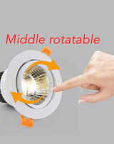 Downlight  LED Dimmable  Lamp 3w 5w 7W 12w 15w 20w  30w 40w Cob Led Spot 220V/110V Ceiling Recessed round panel light