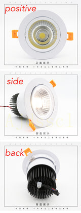 Downlight  LED Dimmable  Lamp 3w 5w 7W 12w 15w 20w  30w 40w Cob Led Spot 220V/110V Ceiling Recessed round panel light