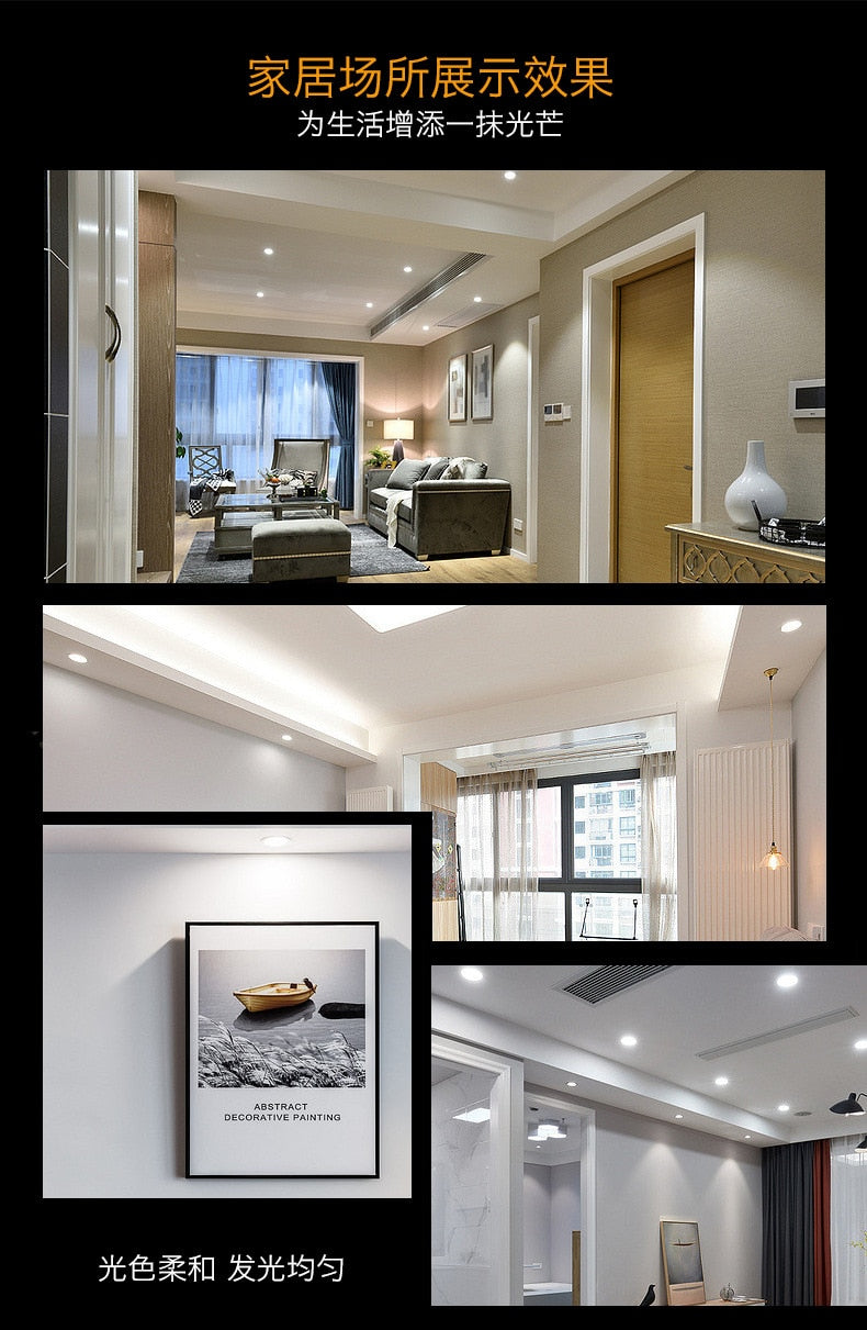 Downlight  LED Dimmable  Lamp 3w 5w 7W 12w 15w 20w  30w 40w Cob Led Spot 220V/110V Ceiling Recessed round panel light