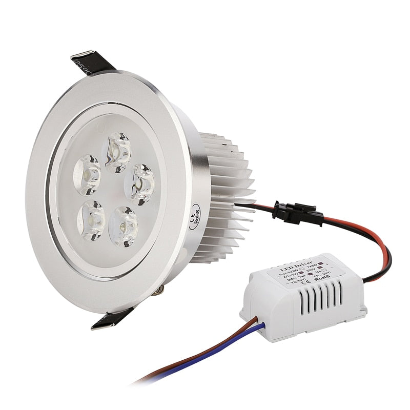 LEDSONLINE 2pc Mini LED Spot 1W 3W 4W Mini 5W 5W 7W Light Spot Light Resessed Ceiling Downlight Dimmable Adjustable Silver Body