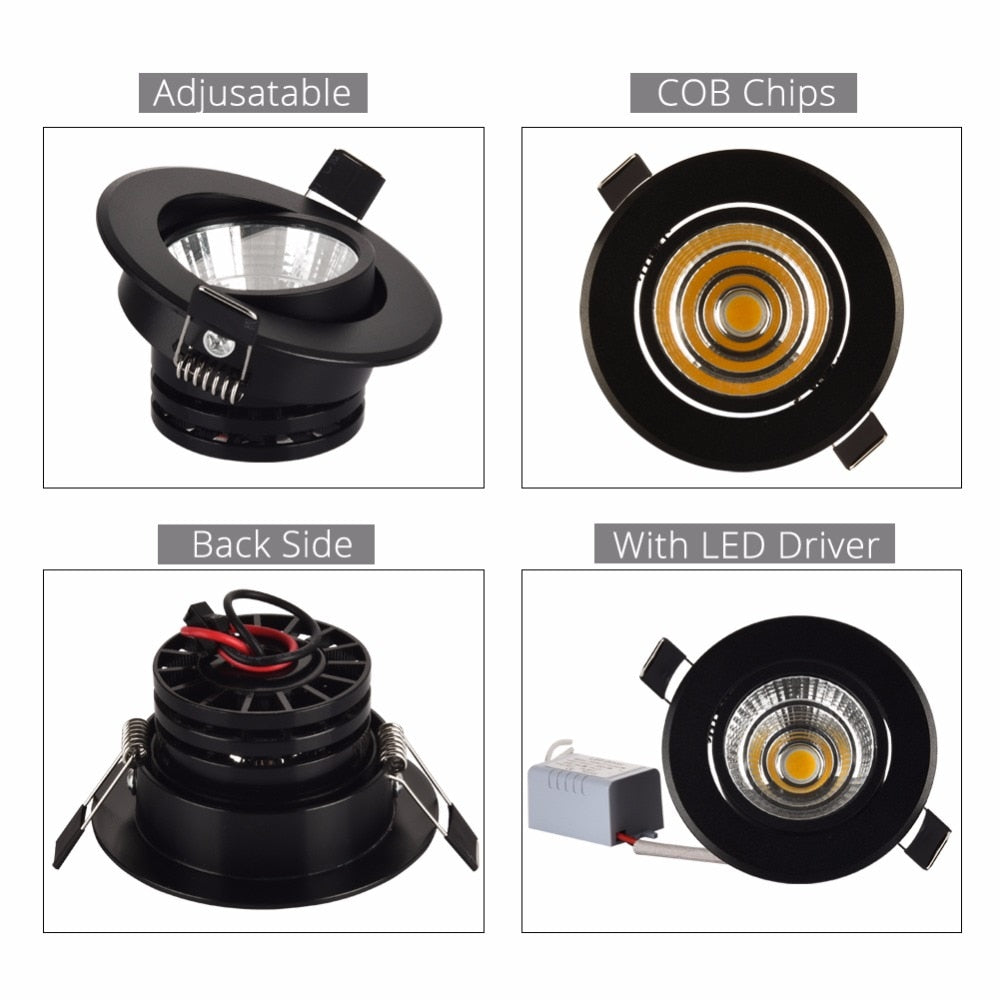 Silver White Black LED Spot Encastrable it Downlight Dimmable 3W 5W 7W 10W Recessed lighting Safety Healthy for home