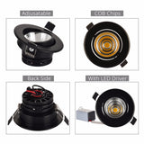 Silver White Black LED Spot Encastrable it Downlight Dimmable 3W 5W 7W 10W Recessed lighting Safety Healthy for home