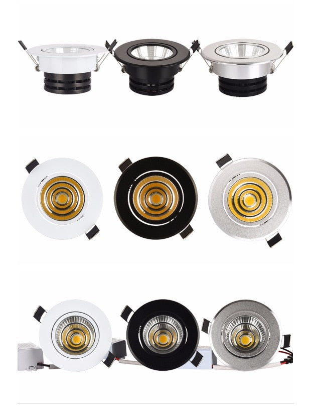 Silver White Black LED Spot Encastrable it Downlight Dimmable 3W 5W 7W 10W Recessed lighting Safety Healthy for home