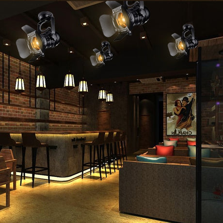 E27 Vintage celling iron lamp Industrial Light Retro Lamp Adjustable 4 Leaf for Clothes store Coffee Bar Loft style Fixture DA