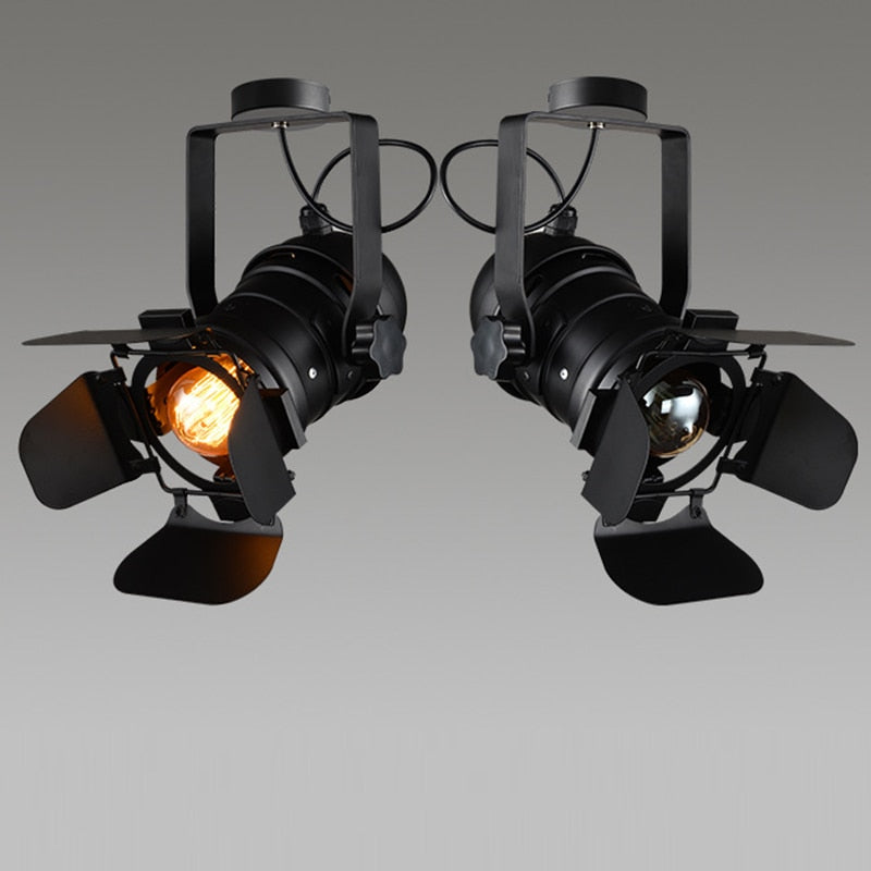 E27 Vintage celling iron lamp Industrial Light Retro Lamp Adjustable 4 Leaf for Clothes store Coffee Bar Loft style Fixture DA