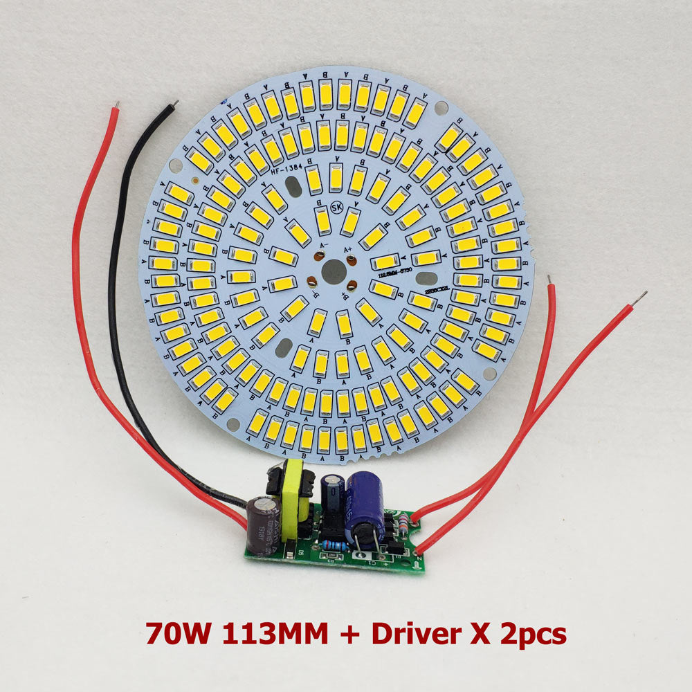 LED PCB+Driver Kit SMD5730 Supper Bright Light Source Aluminum Lamp plate 18W 30W 50W 70W 100W Diy Bulb Downlight Bay Light