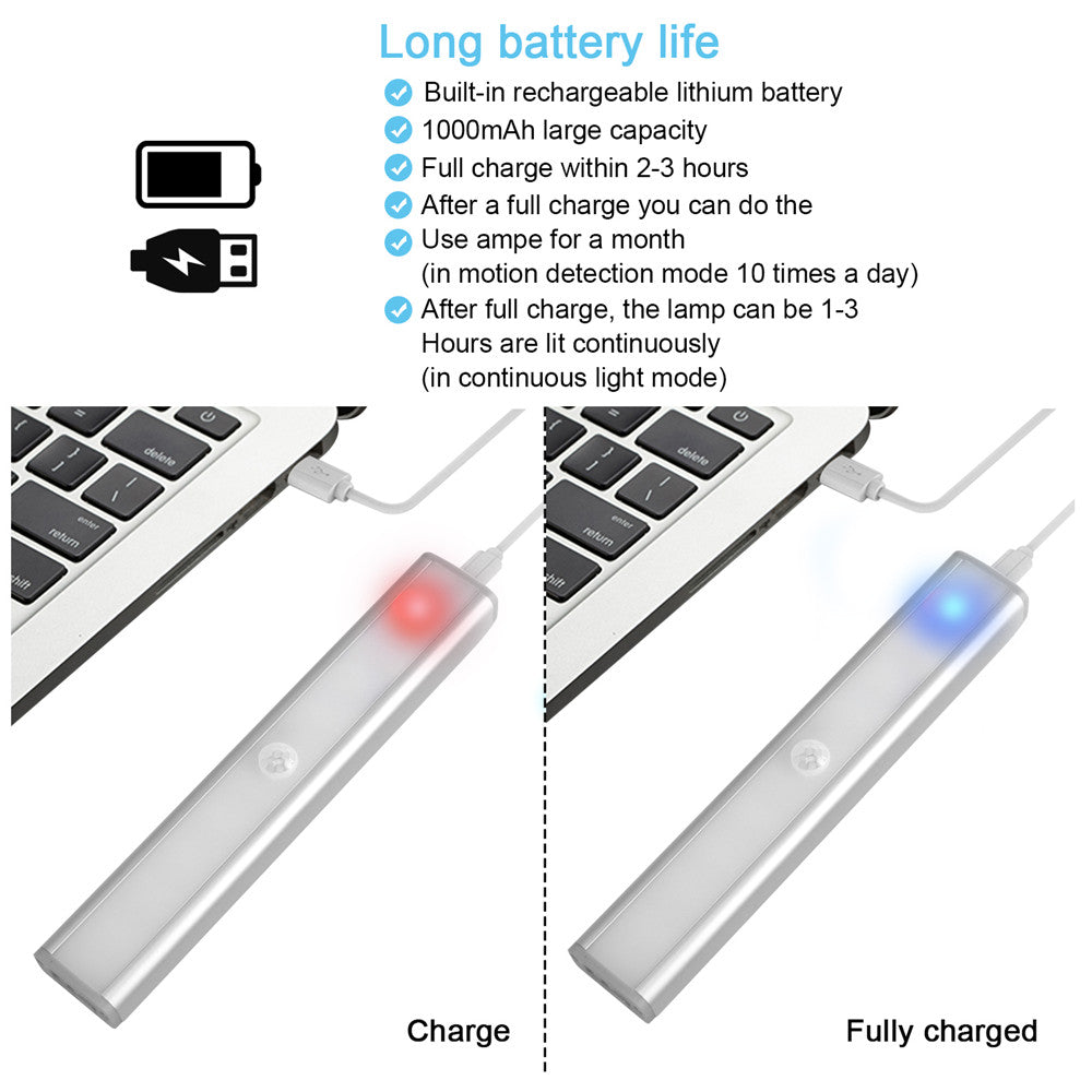 PIR Motion Sensor LED Light USB Wireless LED Kitchen/Wall Lamp 3 Mode Brightness Level 30 LED Closet/Wardrobe/Under Cabinet Light
