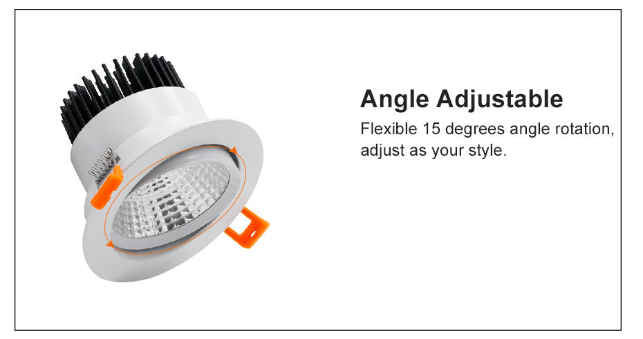 DBF Super Bright Epistar COB LED Recessed Downlight 5W 9W 12W Warm White/Natural White/Cold White LED Ceiling Spot Light AC220V