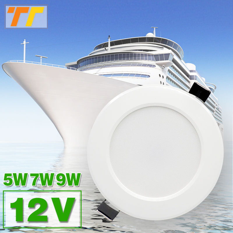 12V LED Spot Downlights Waterproof IP65 Lamp Ceiling Recessed 5W 7W 9W Safety voltage for Boat for Bathroom