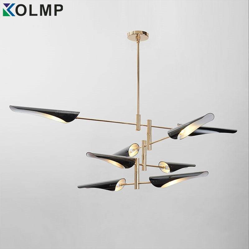 Chandelier Light Modern Salon Chandelier Lighting For Living Room 4/6/8 Arms Metal Lampshade Chandelier Black/white Kitchen Luminaire LED Luster Chandelier Light Bulbs