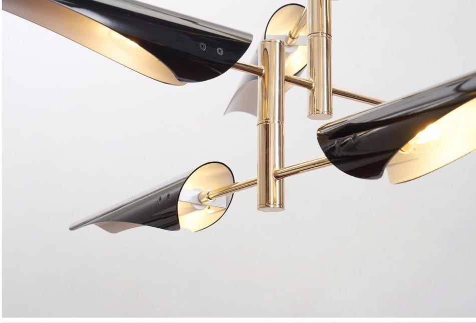 Chandelier Light Modern Salon Chandelier Lighting For Living Room 4/6/8 Arms Metal Lampshade Chandelier Black/white Kitchen Luminaire LED Luster Chandelier Light Bulbs