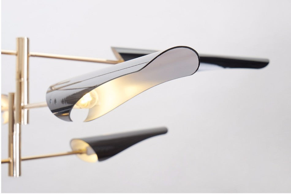 Chandelier Light Modern Salon Chandelier Lighting For Living Room 4/6/8 Arms Metal Lampshade Chandelier Black/white Kitchen Luminaire LED Luster Chandelier Light Bulbs