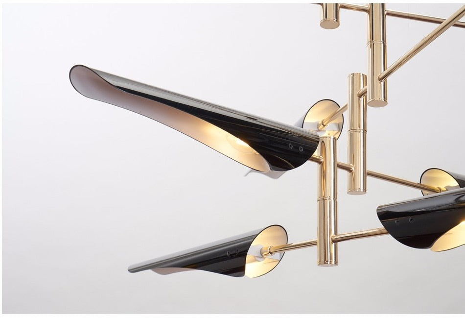 Chandelier Light Modern Salon Chandelier Lighting For Living Room 4/6/8 Arms Metal Lampshade Chandelier Black/white Kitchen Luminaire LED Luster Chandelier Light Bulbs