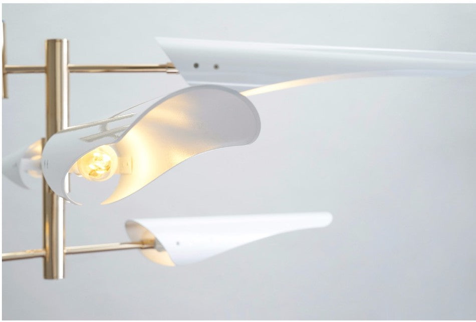 Chandelier Light Modern Salon Chandelier Lighting For Living Room 4/6/8 Arms Metal Lampshade Chandelier Black/white Kitchen Luminaire LED Luster Chandelier Light Bulbs