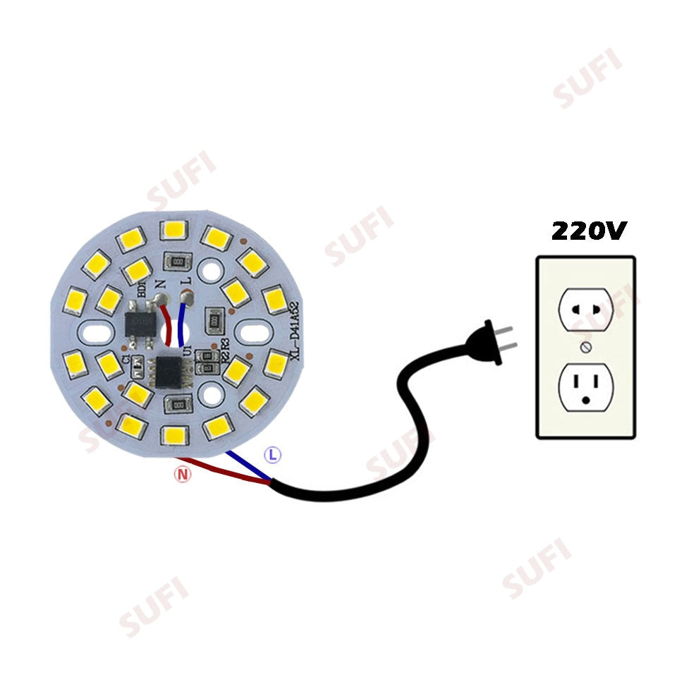 DIY LED Bulb Lamp SMD 9W 40mm Light Chip AC 220V 10pcs Input Smart IC LED Bean For Bulb Light Downlight Spotlight SMD2835