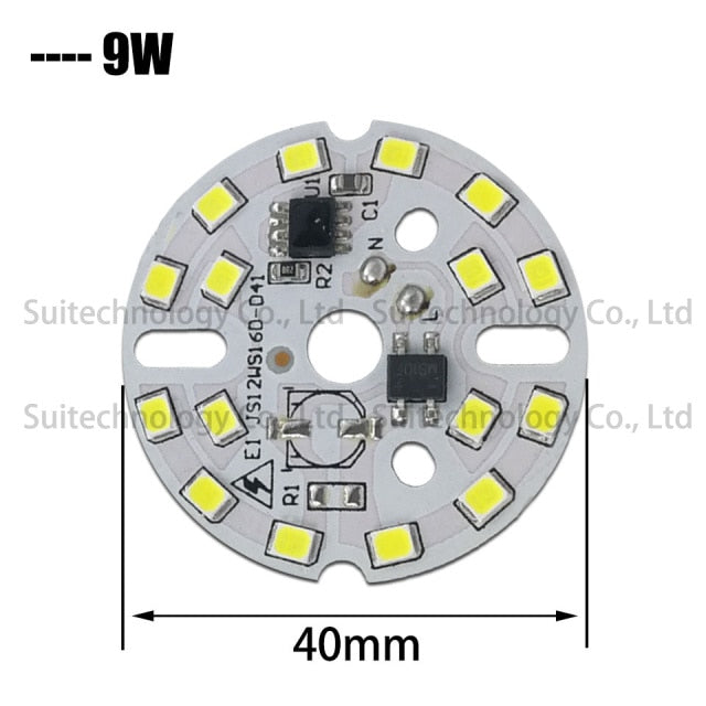 DIY LED Bulb Lamp SMD 9W 40mm Light Chip AC 220V 10pcs Input Smart IC LED Bean For Bulb Light Downlight Spotlight SMD2835