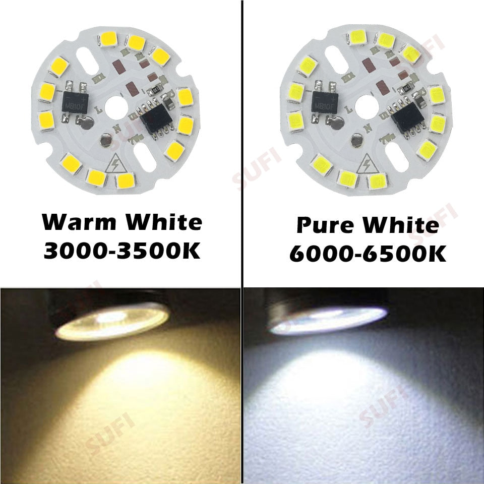 DIY LED Bulb Lamp SMD 9W 40mm Light Chip AC 220V 10pcs Input Smart IC LED Bean For Bulb Light Downlight Spotlight SMD2835