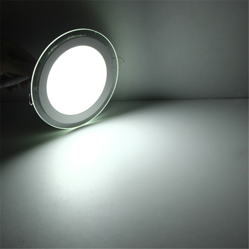 LED Panel Downlight Round Glass Panel Lights 18 Wattage Ceiling Recessed Lighting Lamp AC85-265V With adapter