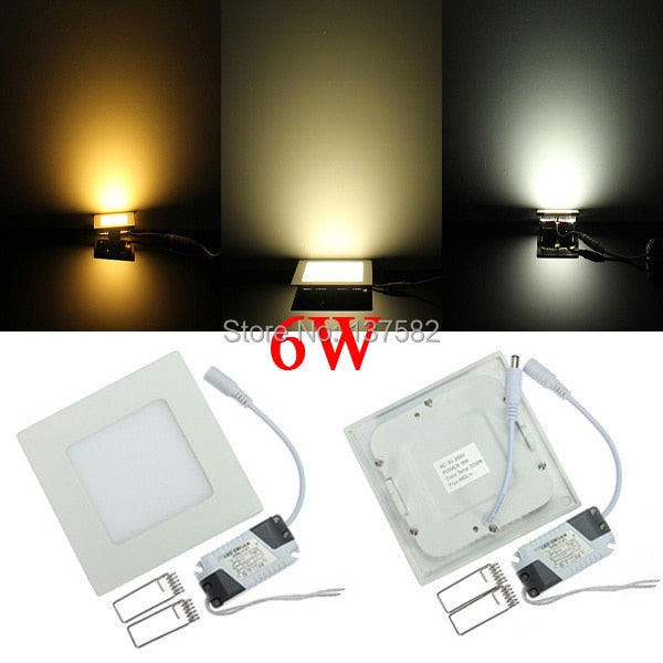 square warm white/natural white/cold white, SMD2835, high lumens 6W AC85-265V led mini panel light Ceiling downlight lighting