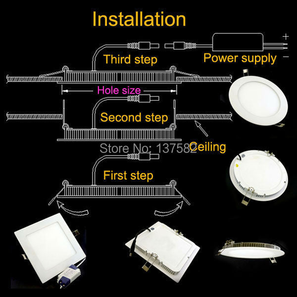 square warm white/natural white/cold white, SMD2835, high lumens 6W AC85-265V led mini panel light Ceiling downlight lighting