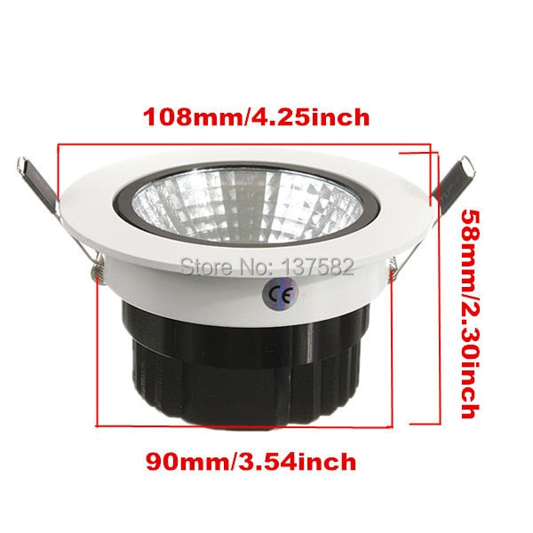 LED COB Downlight 12W LED Ceiling Down Light 85-265V Warm White/Cold White S