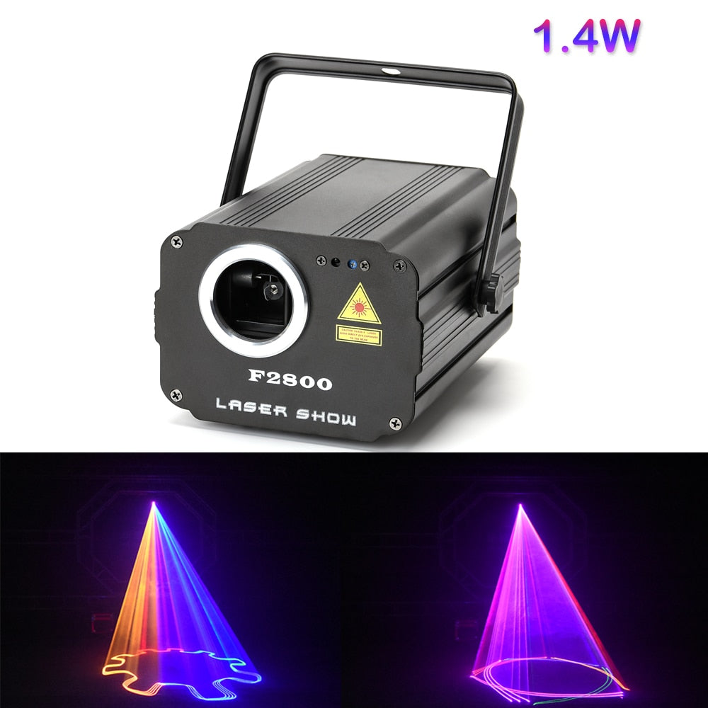 DJ Disco Laser Lights 1400mW DMX 512 Scanner laser light RGB colorful Party Xmas