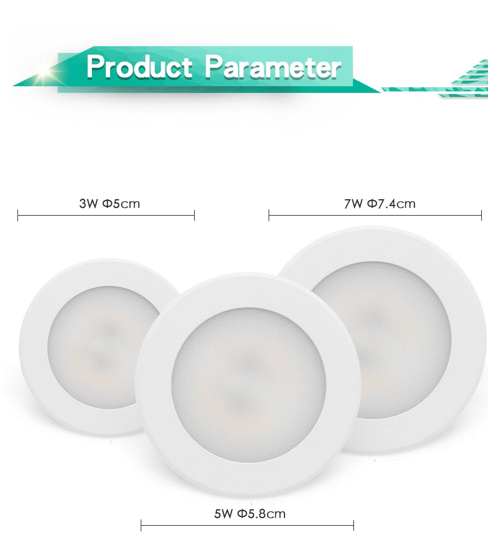 Mini LED Downlight Ultra-thin 3W 5W 7W 220V Surface Mounted Lamp Panel Light Indoor Lighting Closet Cabinet Spot light