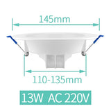 LED Downlight Recessed Lamp 6W 13W 20W Spot Light Home Decor Indoor Bathroom Living Room Outdoor Balcony IP65 Waterproof 220V