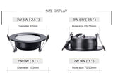 led downlight lamp Black waterproof 3w 5w 7W 9W 12W 15W led spot 220V 230V ceiling recessed downlights round led panel light