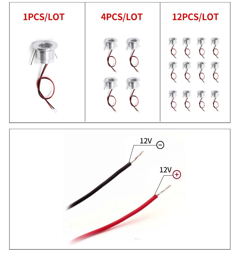 Spot Window display cabinet bar table 12V small spotlight 1W ceiling embedded ceiling Built-in led miniature mini downlight
