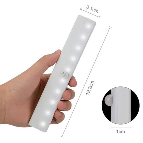 LED Motion Sensor 10 LEDs Lamp Cupboard Wardrobe Bed Lamp LED Wireless Under Cabinet Closet Night Light Battery Powered