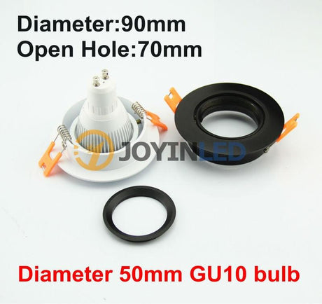 10pcs Black Color Aluminium Frame Whole Kit Recessed Downlights Fittings - LED Lights For Sale : Affordable LED Solutions : Wholesale Prices